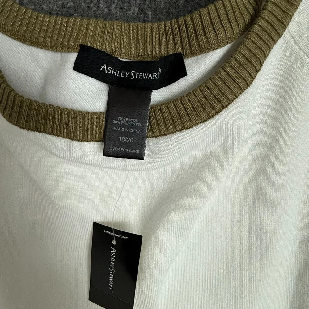Ashley Stewart New Women White Sweater Sz 18/20 - Picture 3 of 7